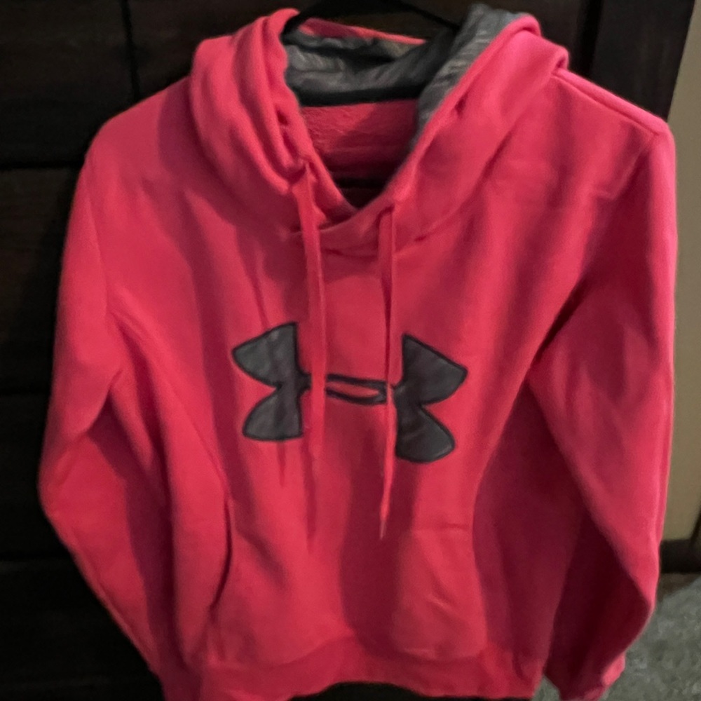 Under Armour Vibrant Pink Hoodie with Gray Logo